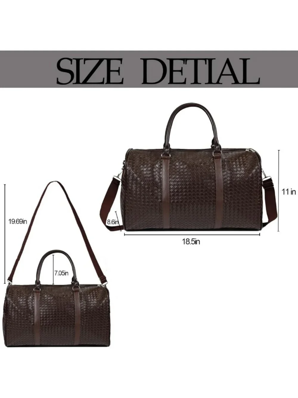 27L Waterproof Travel Duffle Bag with Shoe Compartment & Foldable Toiletry Bag
